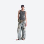 Destroyed Patch‑work Denim Pants